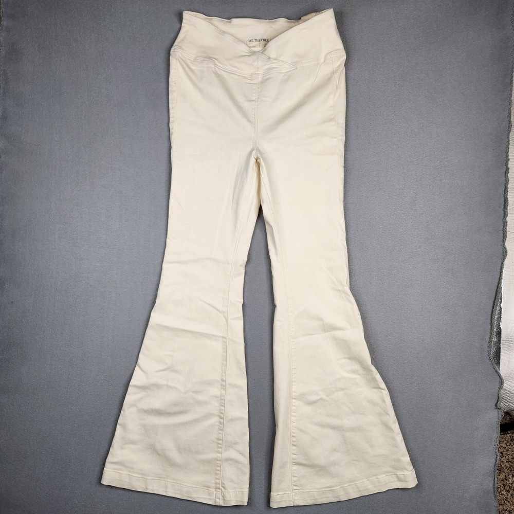 Free People Jeans Venice Beach High Rise Criss Cross Waistband Flare Size 29